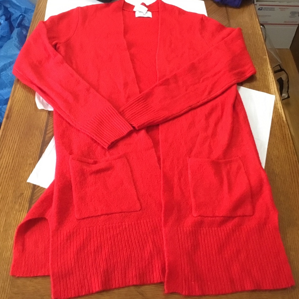 Super Soft Bright Red Cardigan Sweater